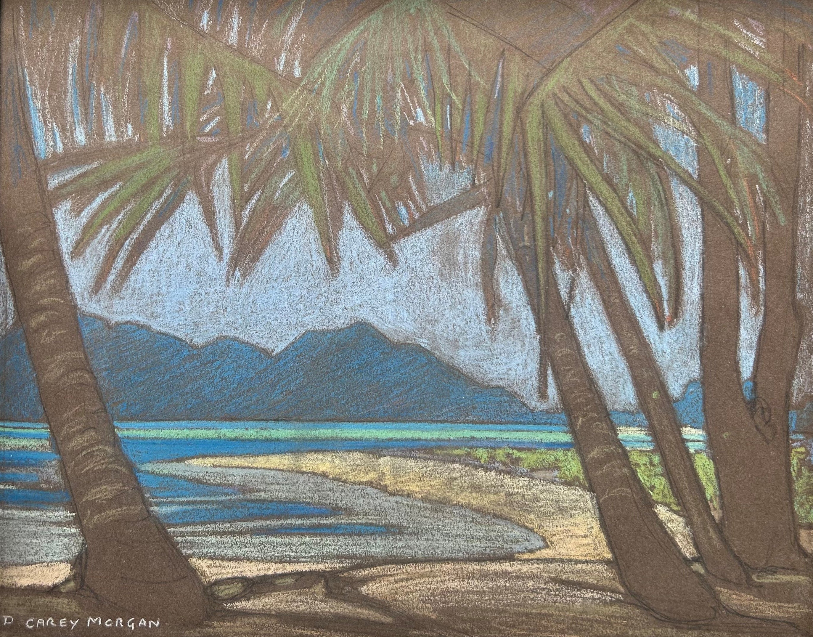 Dorothy Carey Morgan - The Beach, Pastel on paper, signed lower left, 20th century - Darnley Fine Art