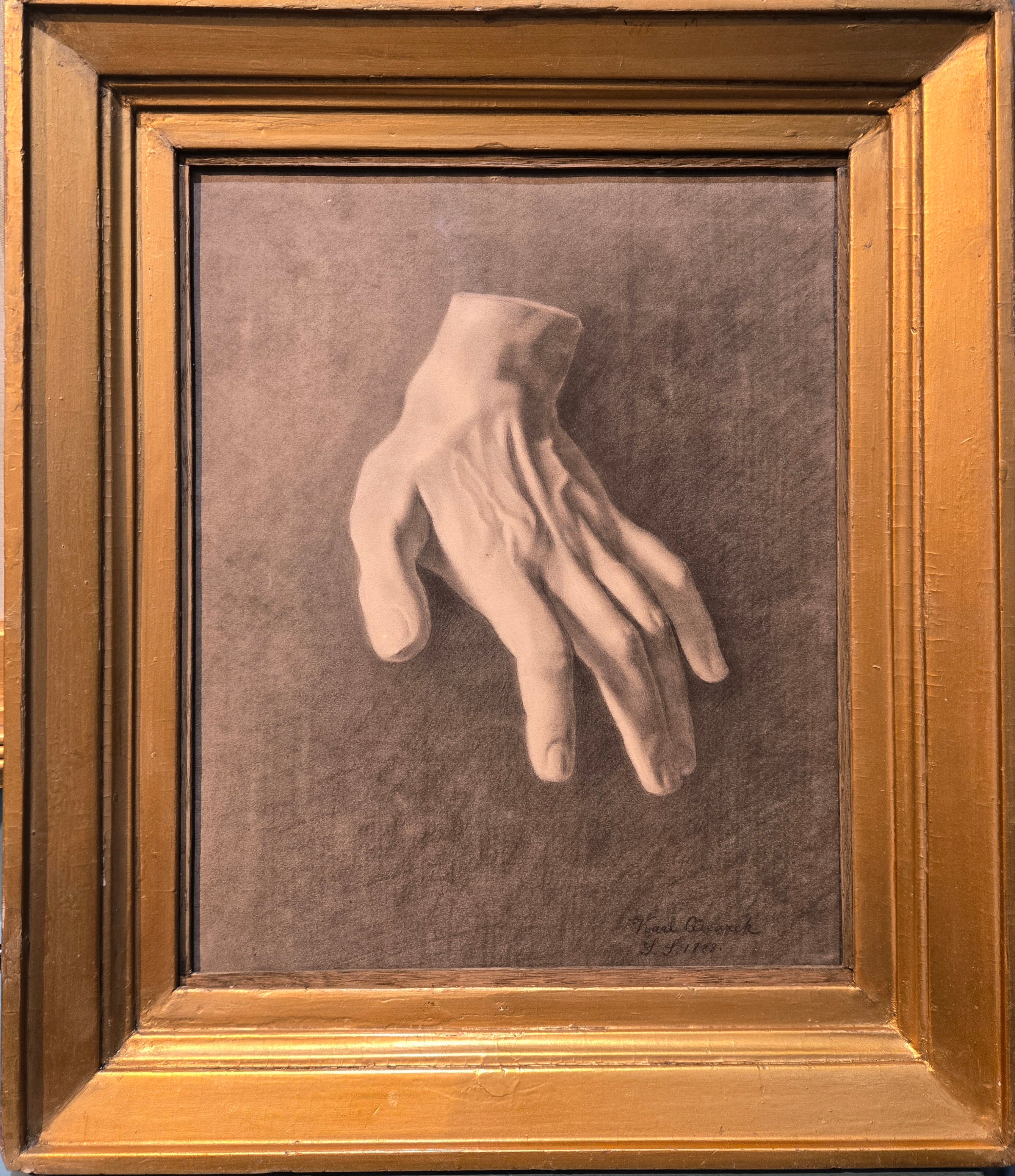 Karl Quarck - Study of a Hand, graphite on paper, 19th century - Darnley Fine Art