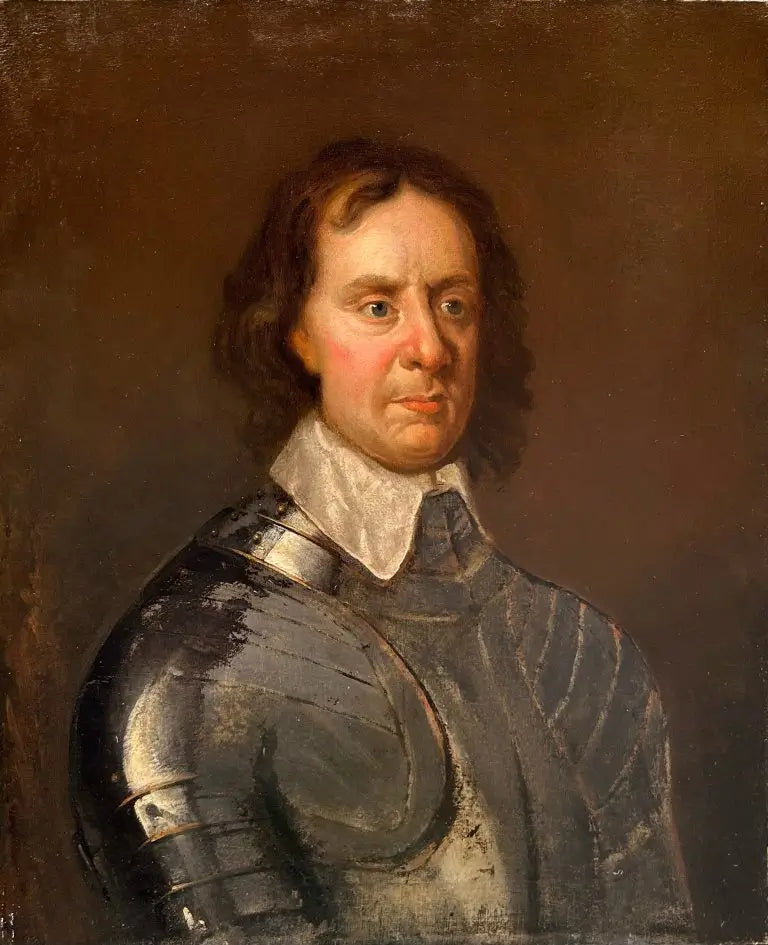 After Robert Walker - Portrait of Oliver Cromwell in armour, oil on canvas, 17th century - Darnley Fine Art