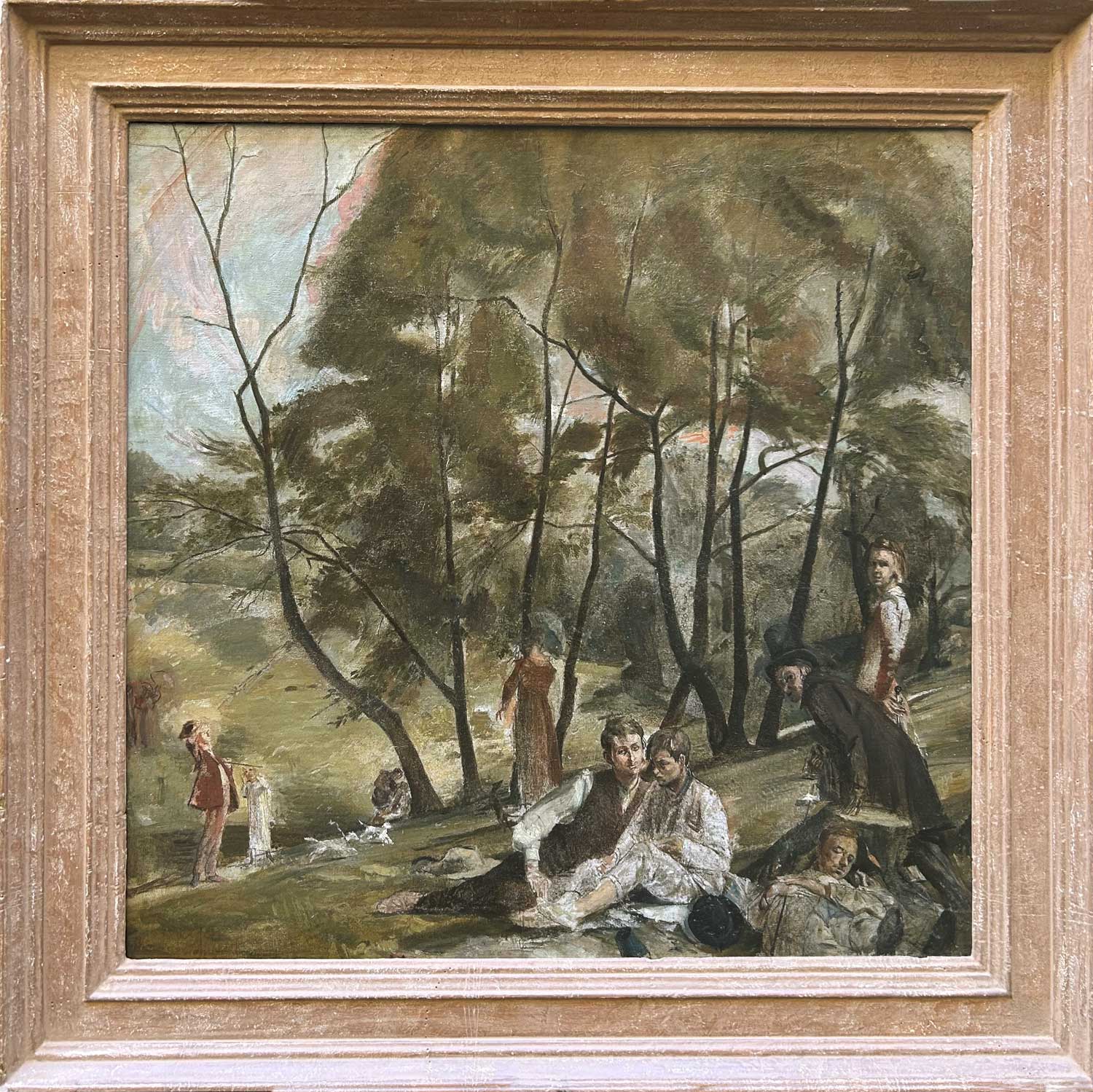 Robin Guthrie - Pastoral Scene with Figures, oil on canvas, 20th century - Darnley Fine Art