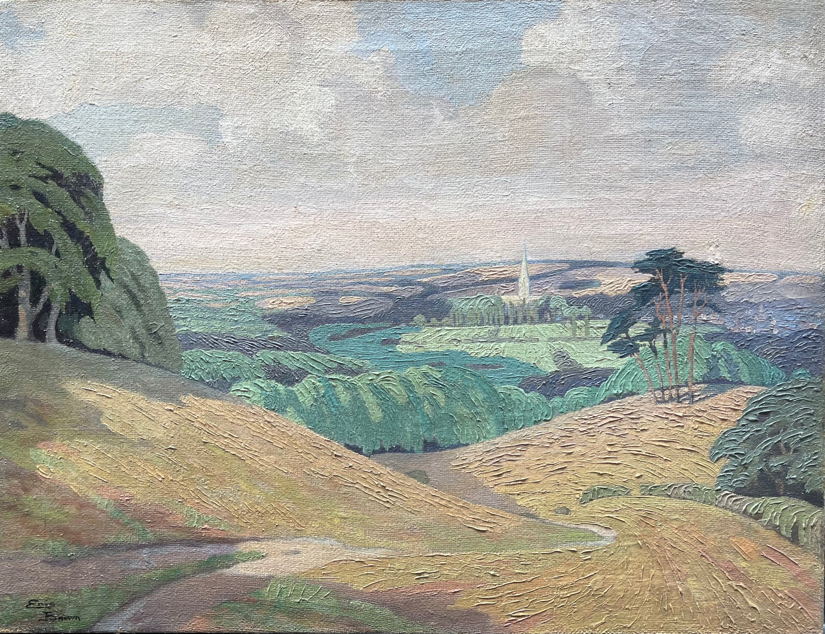 Cathedral View Through Fields