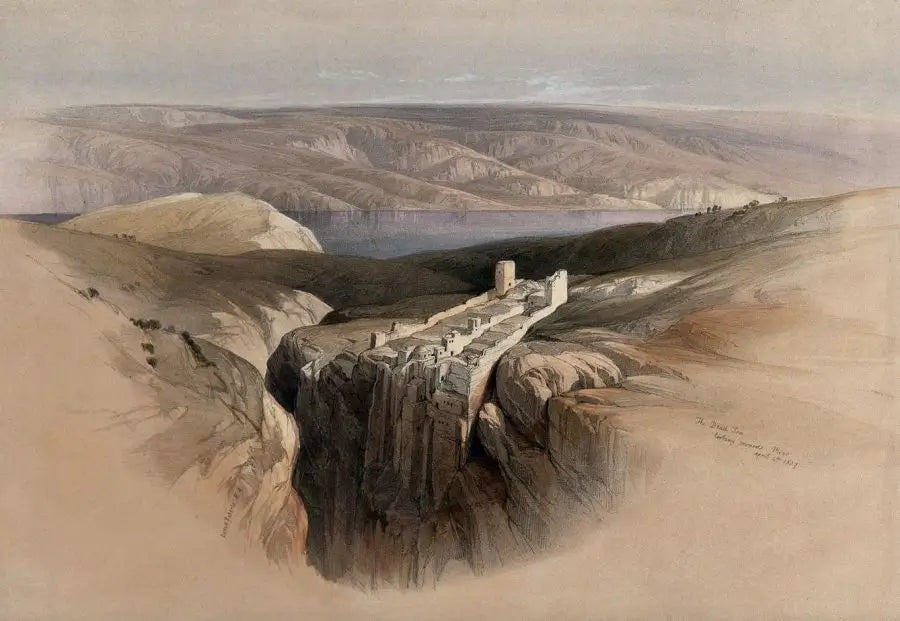 David Roberts - The Dead Sea, lithograph, 19th century - Darnley Fine Art