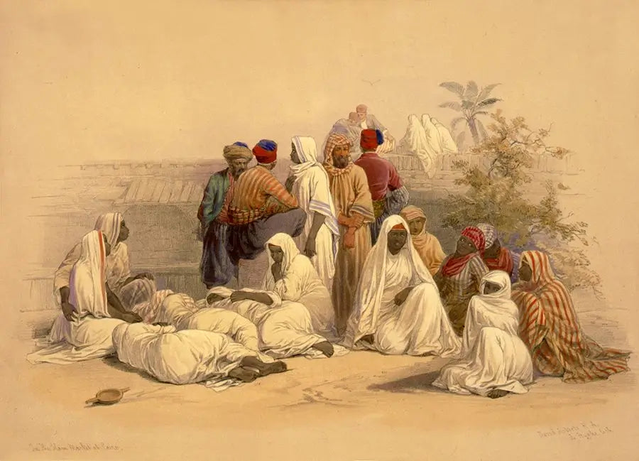 David Roberts - A Group in the Slave Market, lithograph, 19th century - Darnley Fine Art