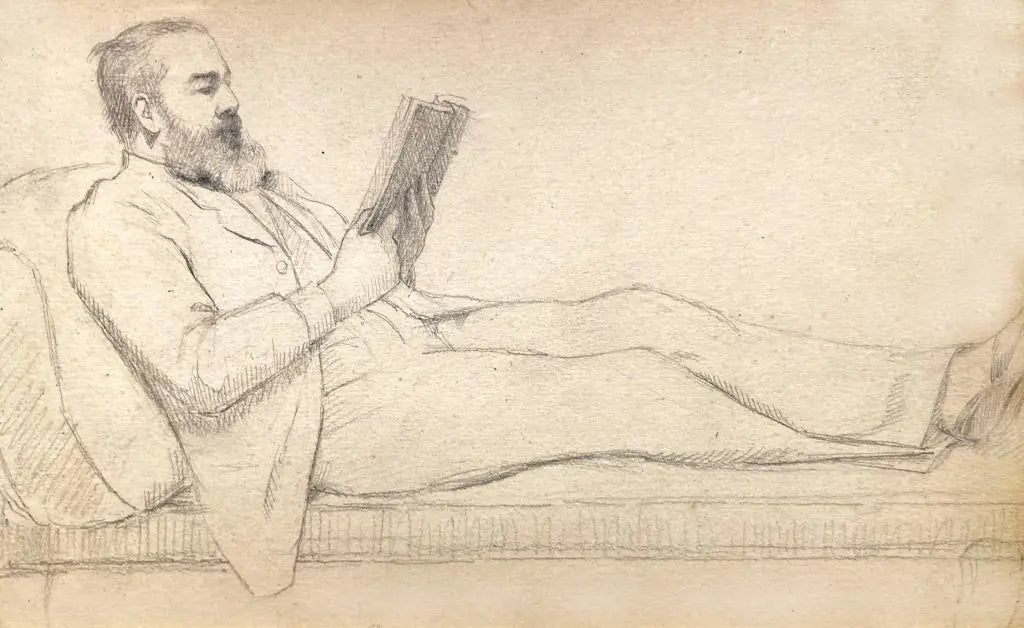 Jane Ross - A Study of Thomas Cooper Gotch, graphite on paper, 19th century - Darnley Fine Art