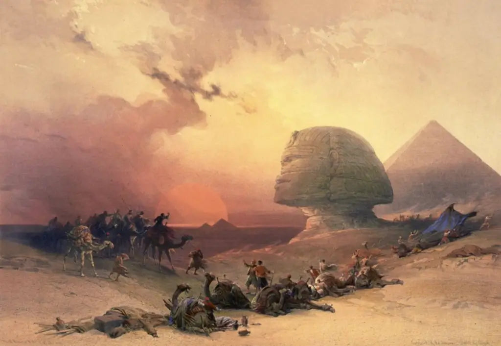 David Roberts - Approach of the Simoon, Desert of Geezah, lithograph, 19th century - Darnley Fine Art