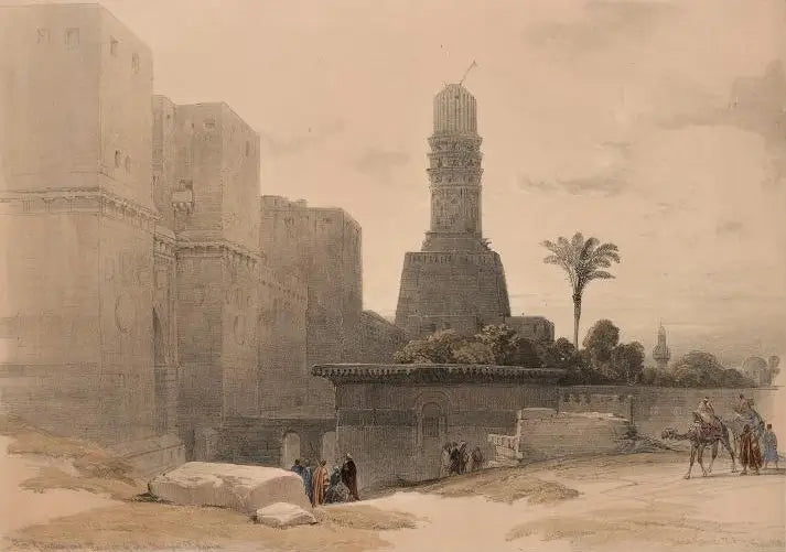 David Roberts - Bab el Nasr or Gate of Victory, and Mosque of El Hakim, Cairo, lithograph, 19th century - Darnley Fine Art