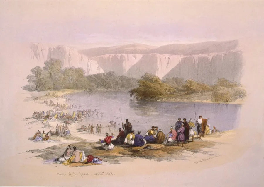 David Roberts - Banks of the Jordan, lithograph, 19th century - Darnley Fine Art