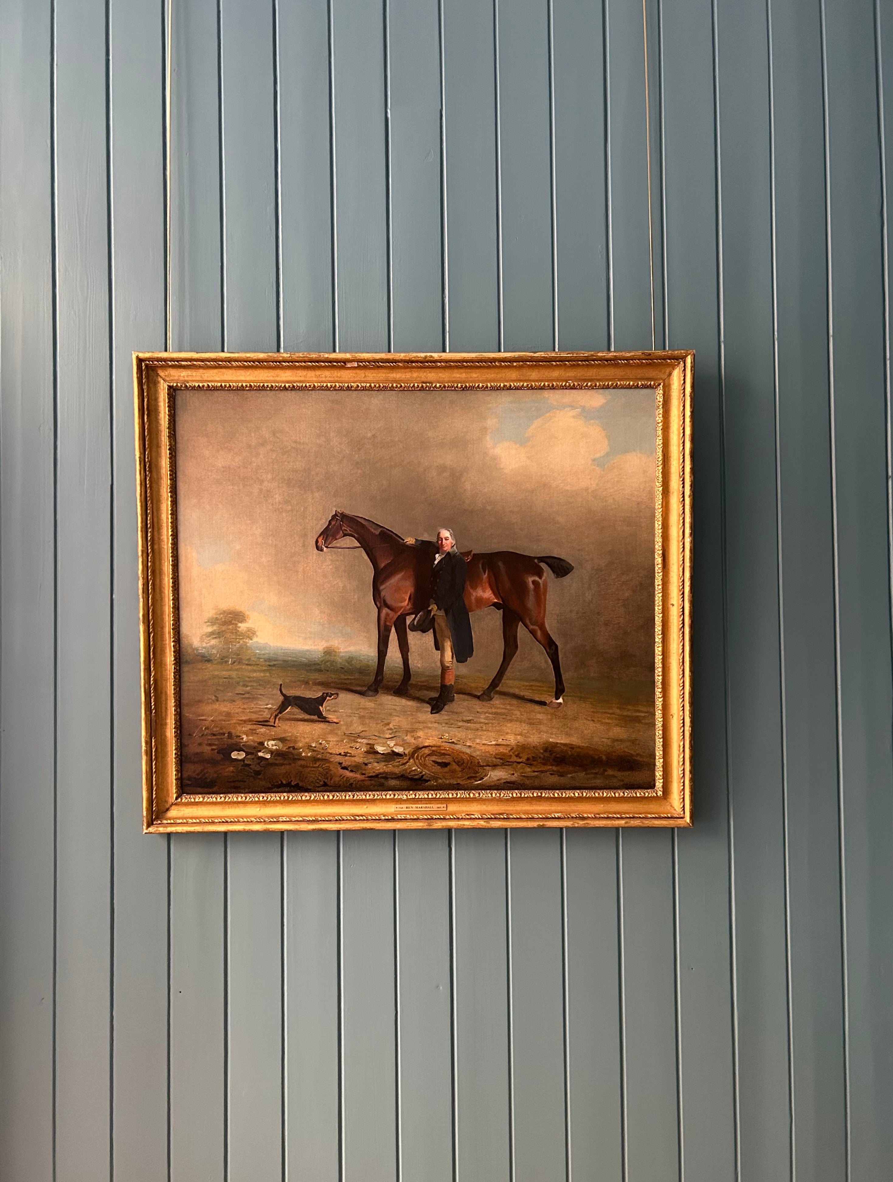 Benjamin Marshall - The Right Honourable Peniston Lamb, 1st Viscount Melbourne with Horse and Dog, oil on canvas, 18th century - Darnley Fine Art
