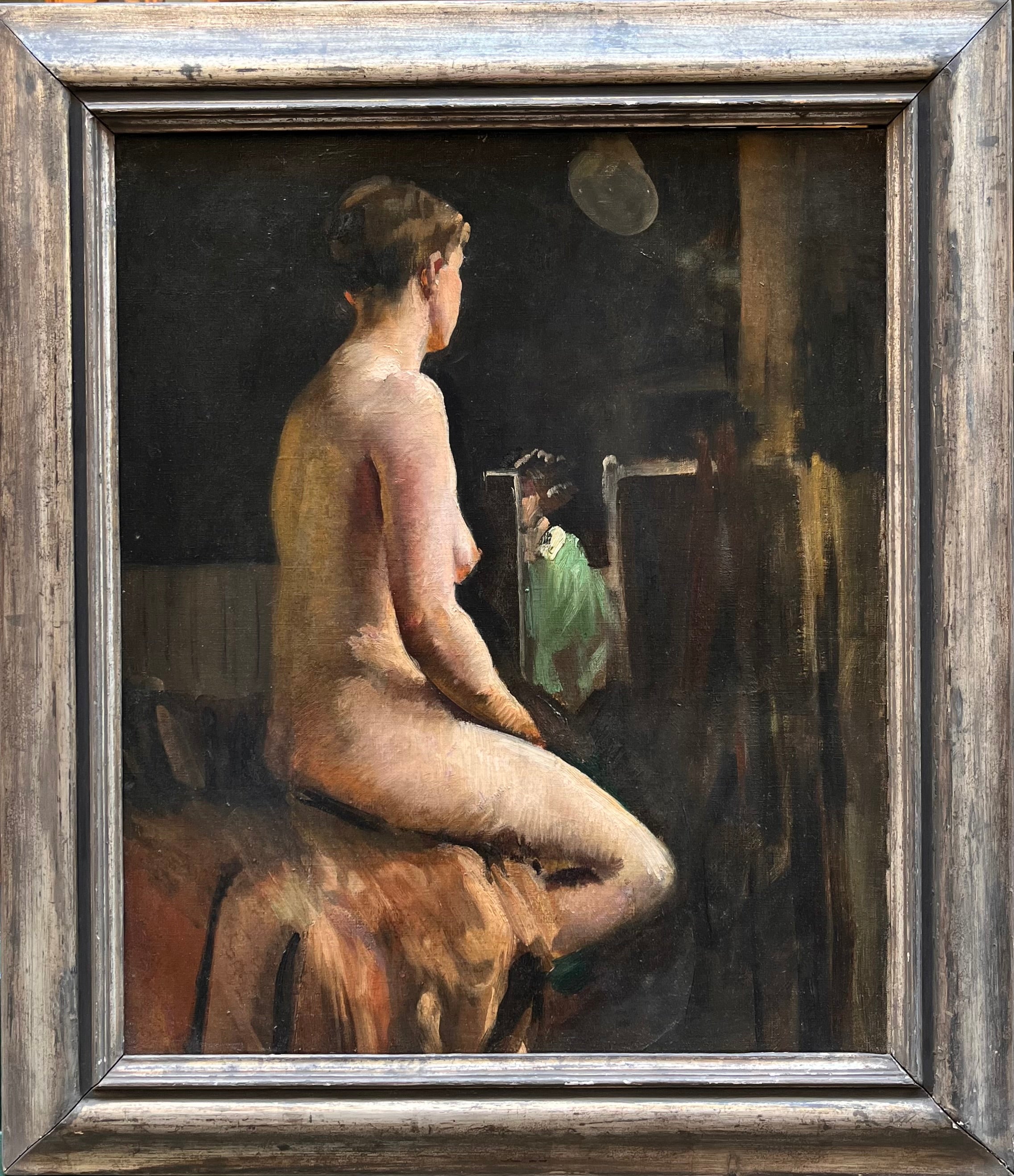 British School - The Art Model, oil on canvas, 20th century - Darnley Fine Art