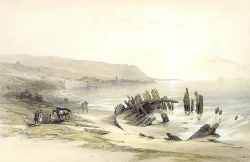 David Roberts - Caiphas looking towards Mount Carmel, lithograph, 19th century - Darnley Fine Art
