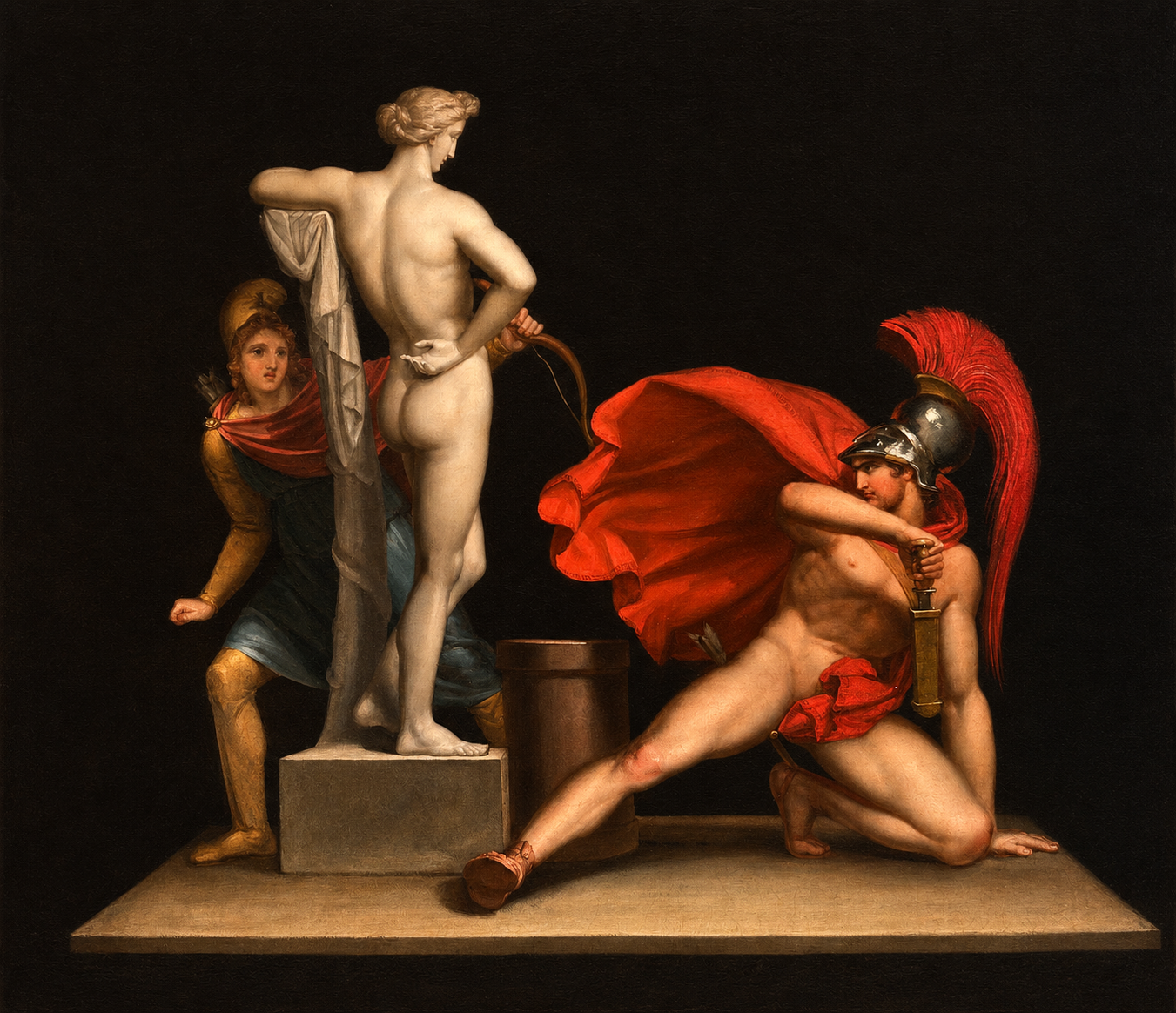 Circle of Angelica Kauffmann - Death of Achilles, oil on canvas, 18th century - Darnley Fine Art