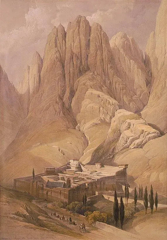 David Roberts - Convent of St Catherine, Mt Horeb, lithograph, 19th century - Darnley Fine Art