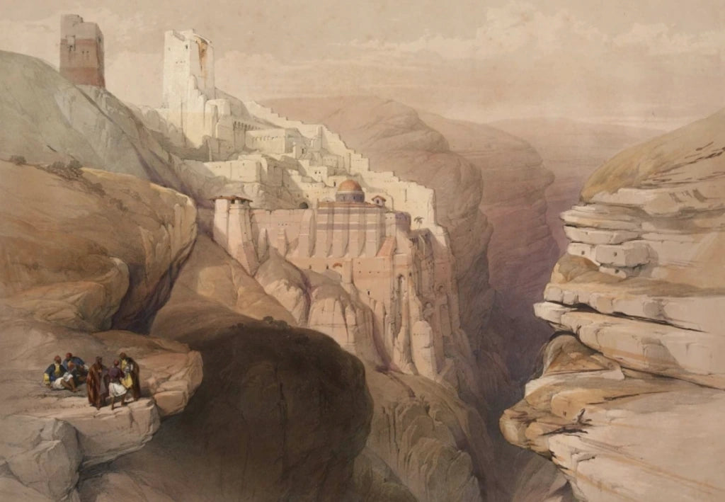 David Roberts - Convent of St Saba, lithograph, 19th century - Darnley Fine Art