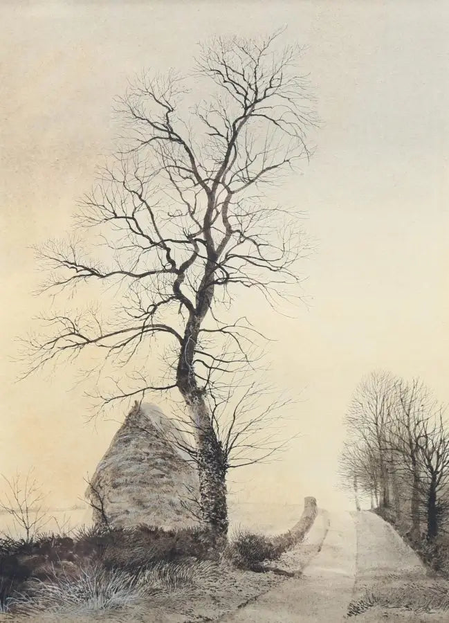 Peter Newcombe - Country Lane, watercolour on paper, late 20th century - Darnley Fine Art