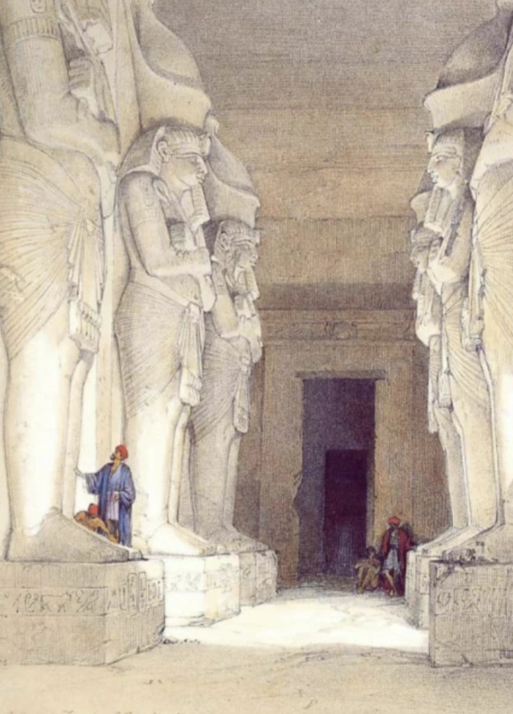 David Roberts - Excavated Temple of Gyrshe, lithograph, 19th century - Darnley Fine Art