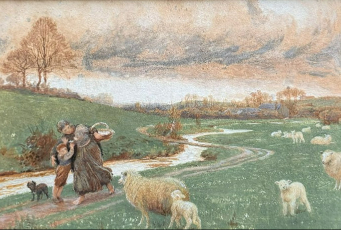 Frederick Walker - The Right of Way, watercolour and bobycolour on paper, 19th century - Darnley Fine Art