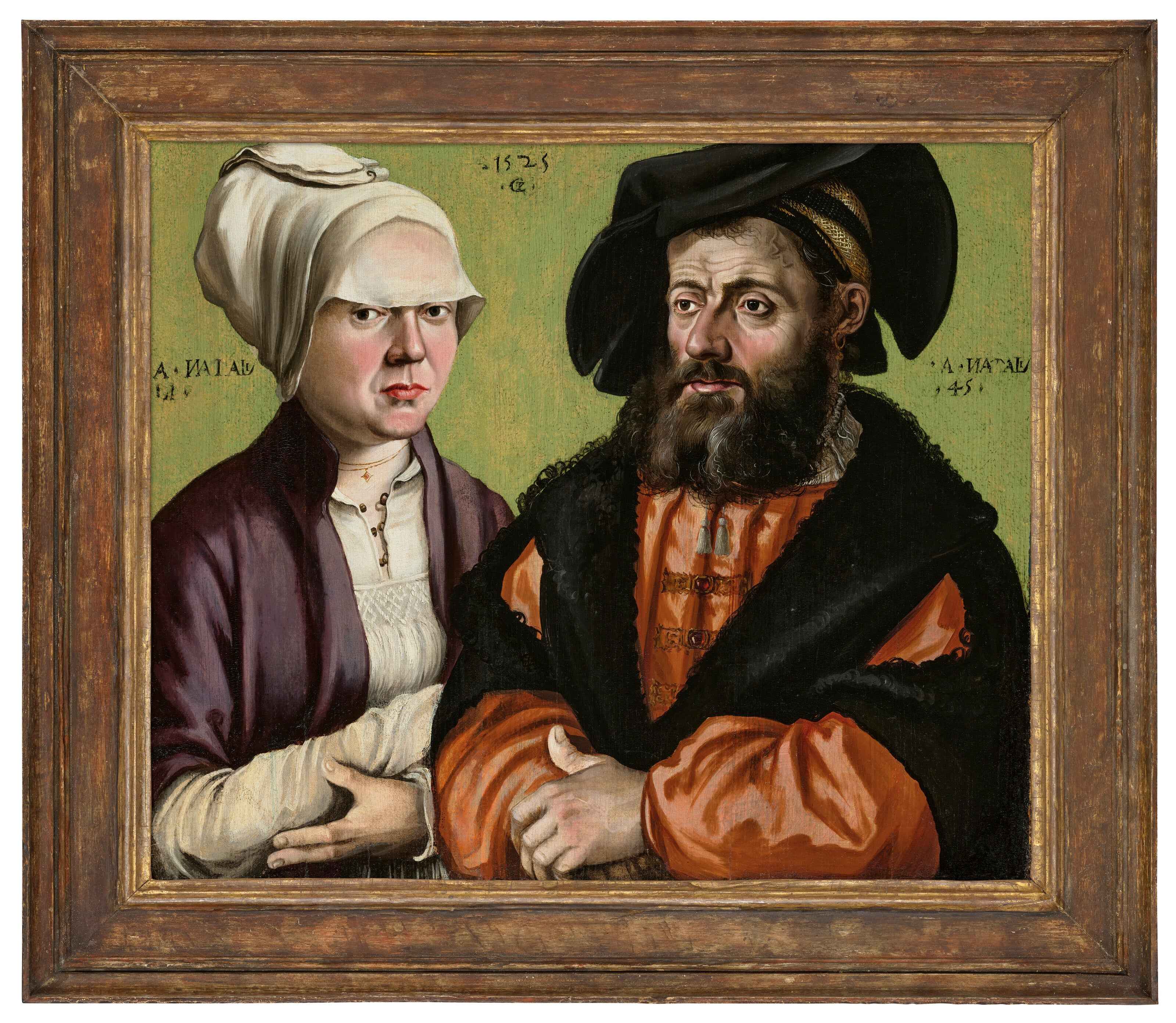 Gabriel Zehender - Double Portrait of a married couple, oil on panel, 16th century - Darnley Fine Art