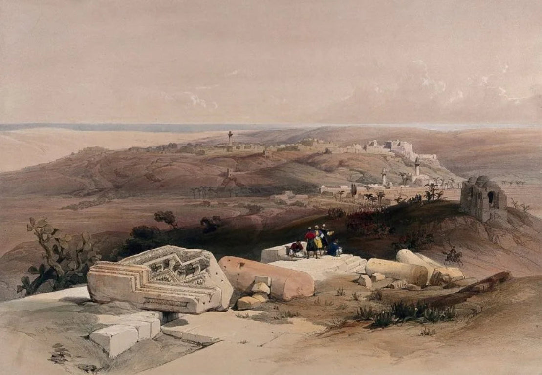 David Roberts - Gaza, lithograph, 19th century - Darnley Fine Art