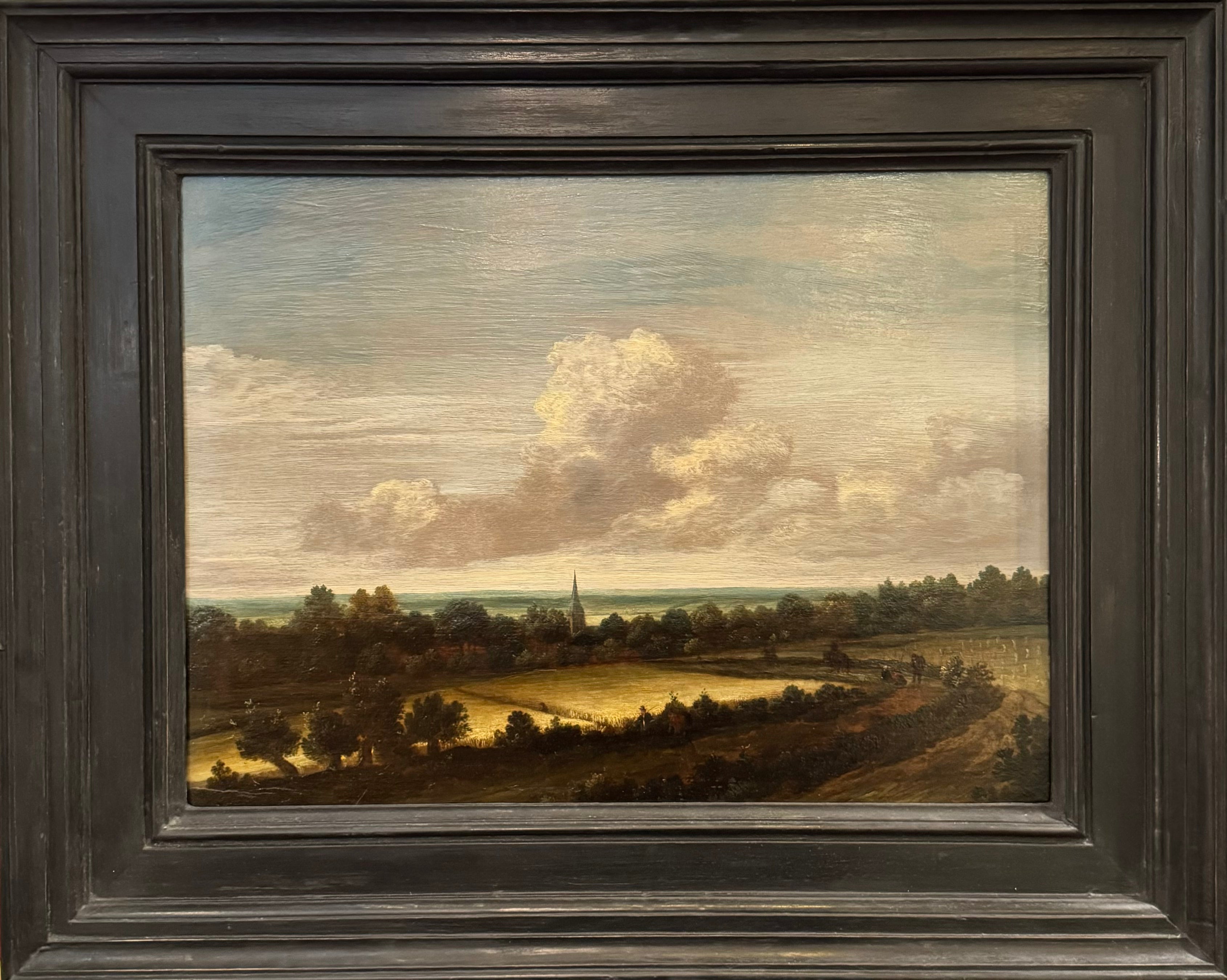 Guillame Dubois - The Wheatfield, oil on oak panel, 17th century - Darnley Fine Art