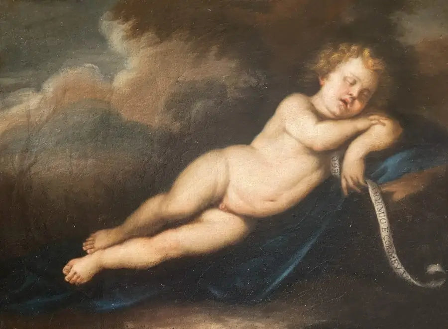 Italian School - I Sleep But My Heart Waketh, oil on canvas, 18th century - Darnley Fine Art