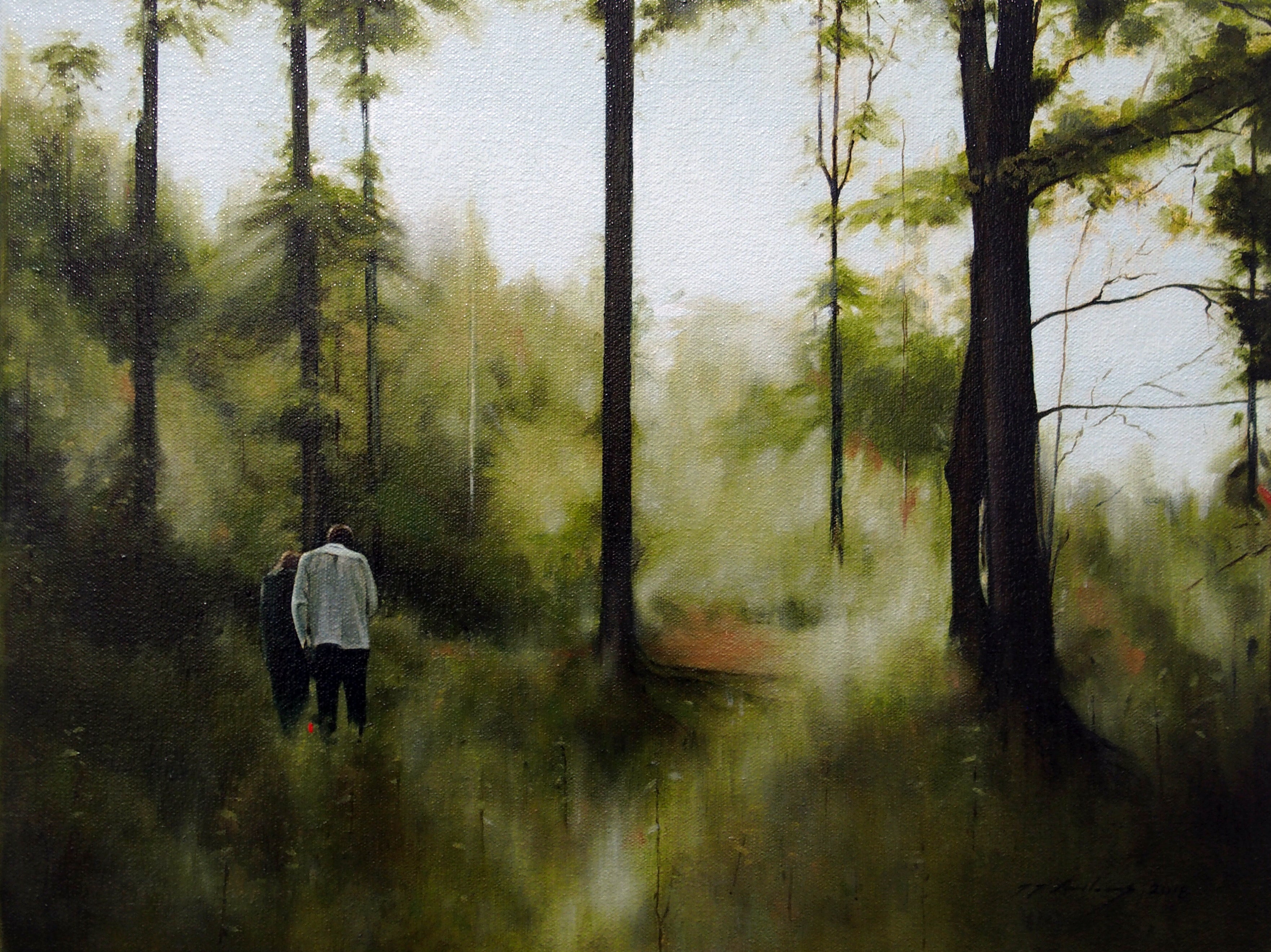 Jeremy Andrews - Pathway, oil on canvas, 21st century - Darnley Fine Art