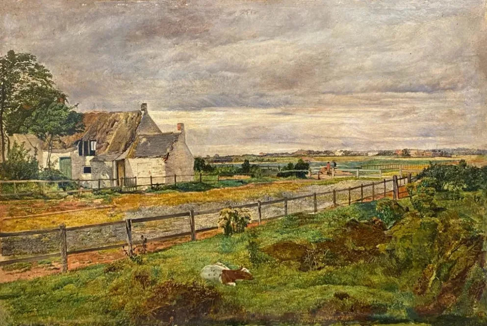 James Campbell - Kirkdale Fields, oil on board, 19th century - Darnley Fine Art