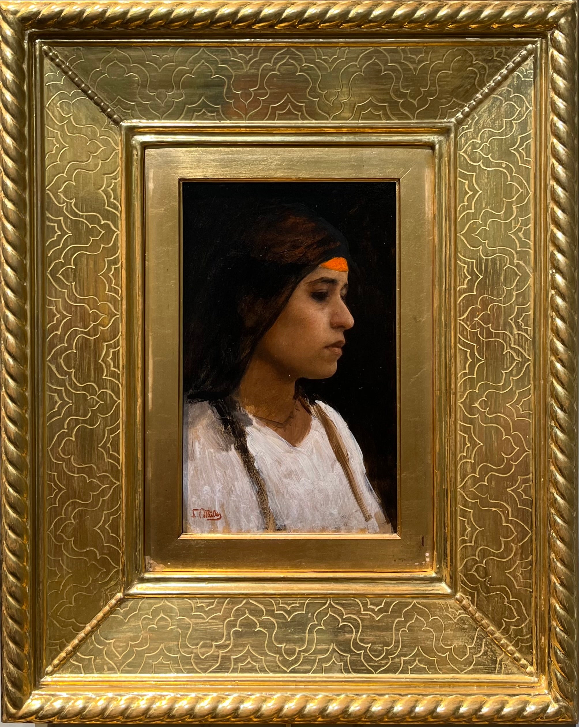 Portrait of a Girl - Leopold Carl Muller, oil on panel, 19th century - Darnley Fine Art