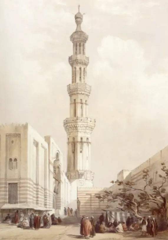 David Roberts - Minaret of the Principal Mosque, lithograph, 19th century - Darnley Fine Art