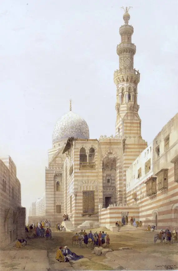 David Roberts - Mosque of the Sultan Kaitbey, Cairo, lithograph, 19th century - Darnley Fine Art