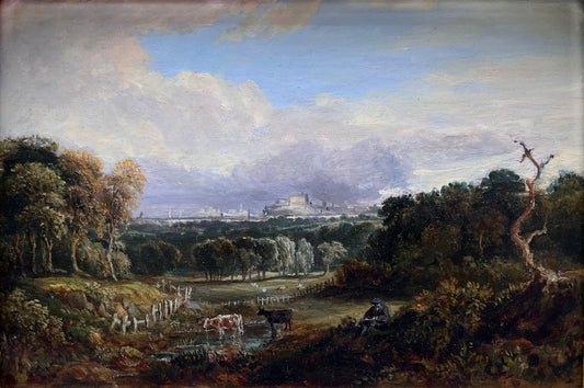 A View of Edinburgh and self portrait