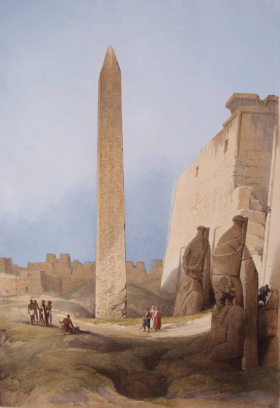 David Roberts - Obelisk at Luxor, lithograph, 19th century - Darnley Fine Art
