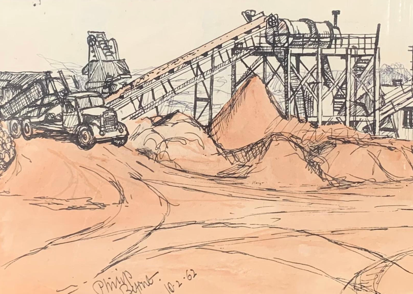 Phillip Byrne - The Quarry, ink on paper, 20th century - Darnley Fine Art