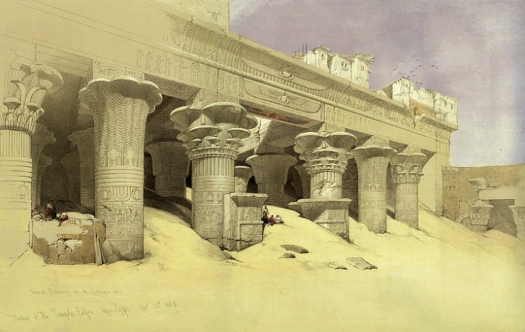 David Roberts - Portico of the Temple of Edfou, lithograph, 19th century - Darnley Fine Art