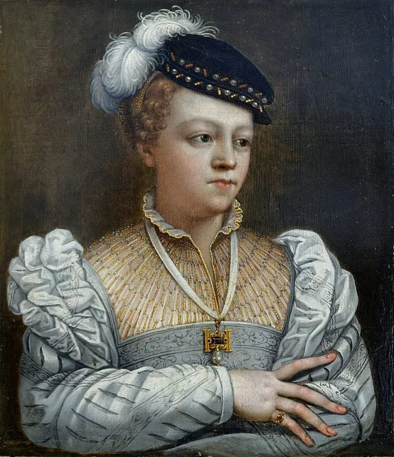 European School - Portrait of a Lady, oil on panel, 16th century - Darnley Fine Art