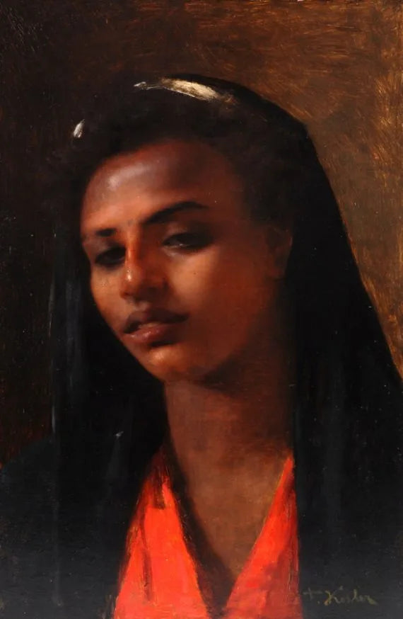 Franz Xaver Kosler - Portrait of a Young Girl, oil on panel, 19th century - Darnley Fine Art