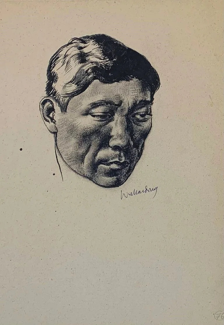 William Dring - Portrait of a Man Gazing Right, ink on paper, 20th century - Darnley Fine Art