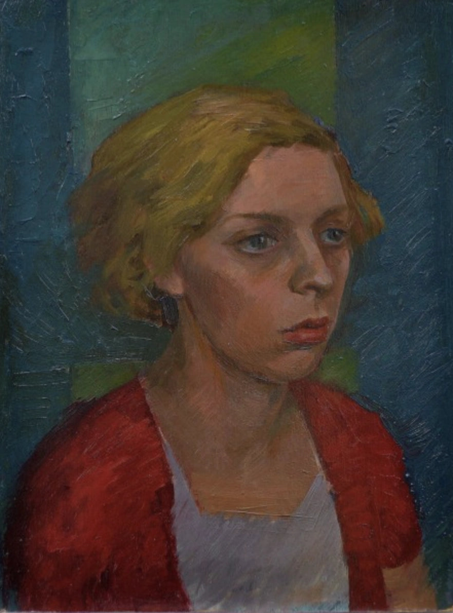 British School - Portrait of a Girl, oil on canvas, 20th century - Darnley Fine Art