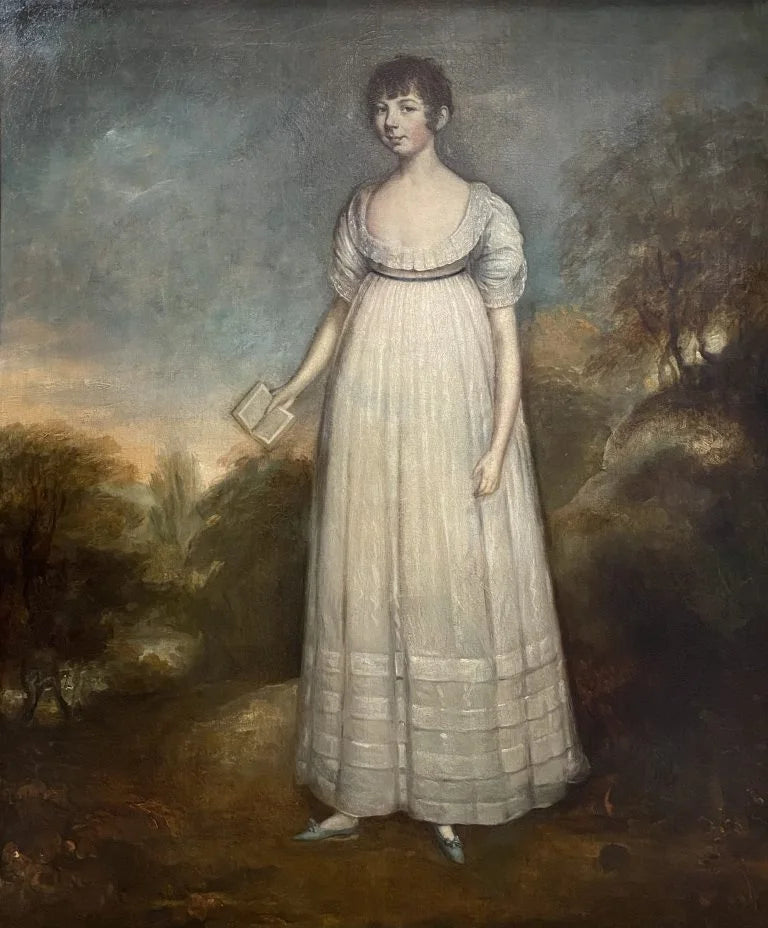 Arthur William Devis - Portrait of a Girl with Book, oil on canvas, late 18th/early 19th century - Darnley Fine Art