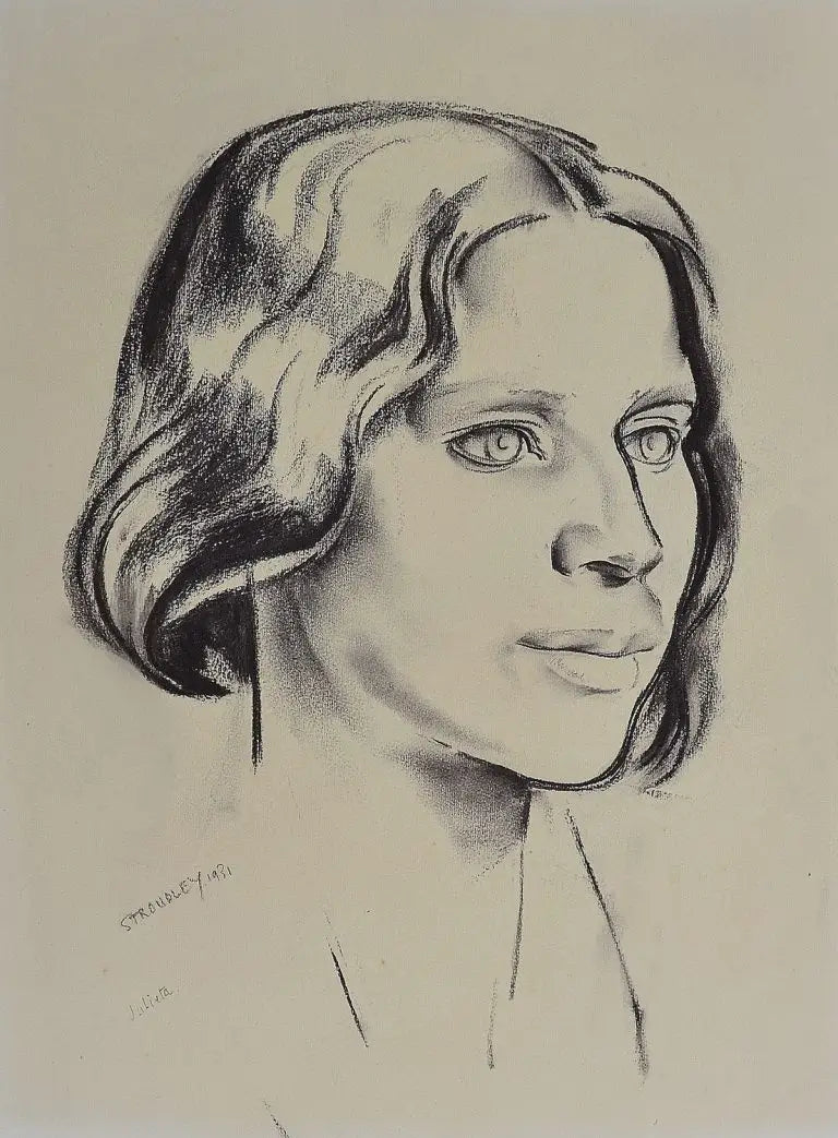James Stroudley - Portrait of Julieta, graphite on paper, early 20th century - Darnley Fine Art