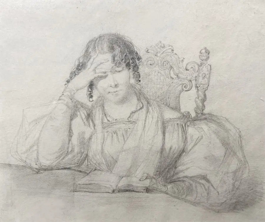 Joseph Nash - Portrait of Rebecca Octavia Dorothy Nash, graphite on paper, 19th century - Darnley Fine Art