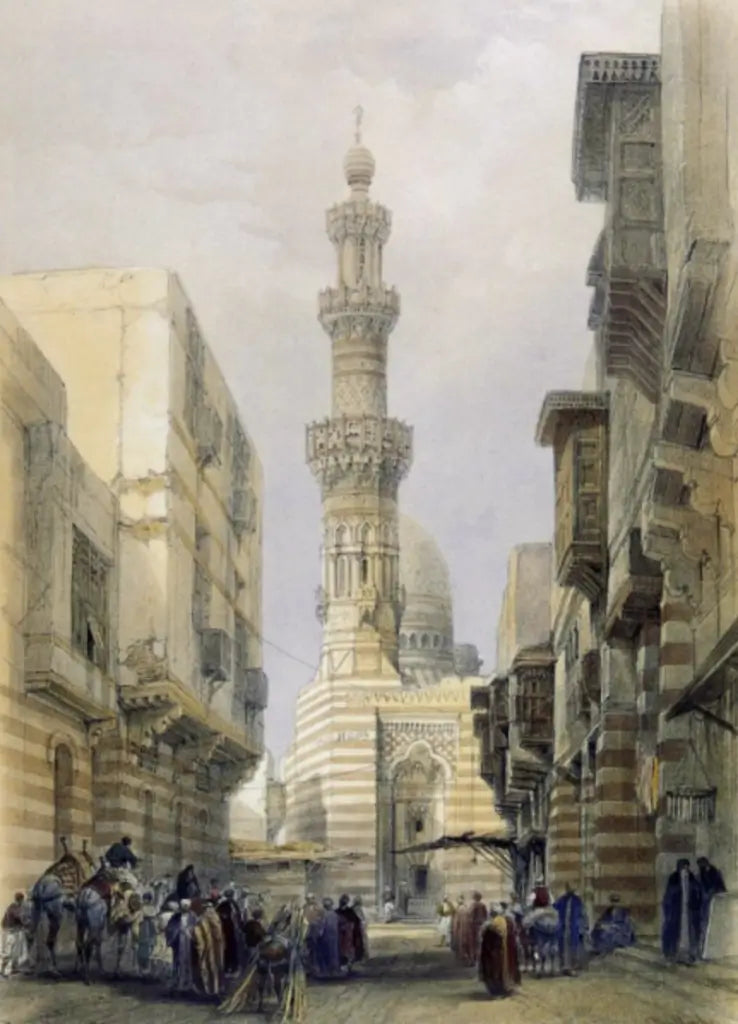 David Roberts - Principal Mosque at Boulak, lithograph, 19th century - Darnley Fine Art