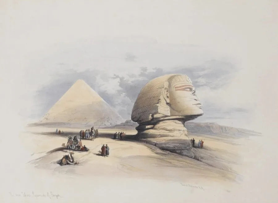 David Roberts - Side view of the Great Sphinx, lithograph, 19th century - Darnley Fine Art