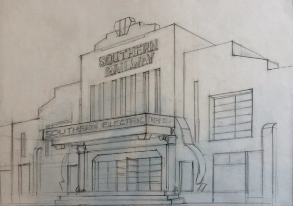 Gordon Noel Scott - Southern Railway, graphite on paper, 20th century - Darnley Fine Art