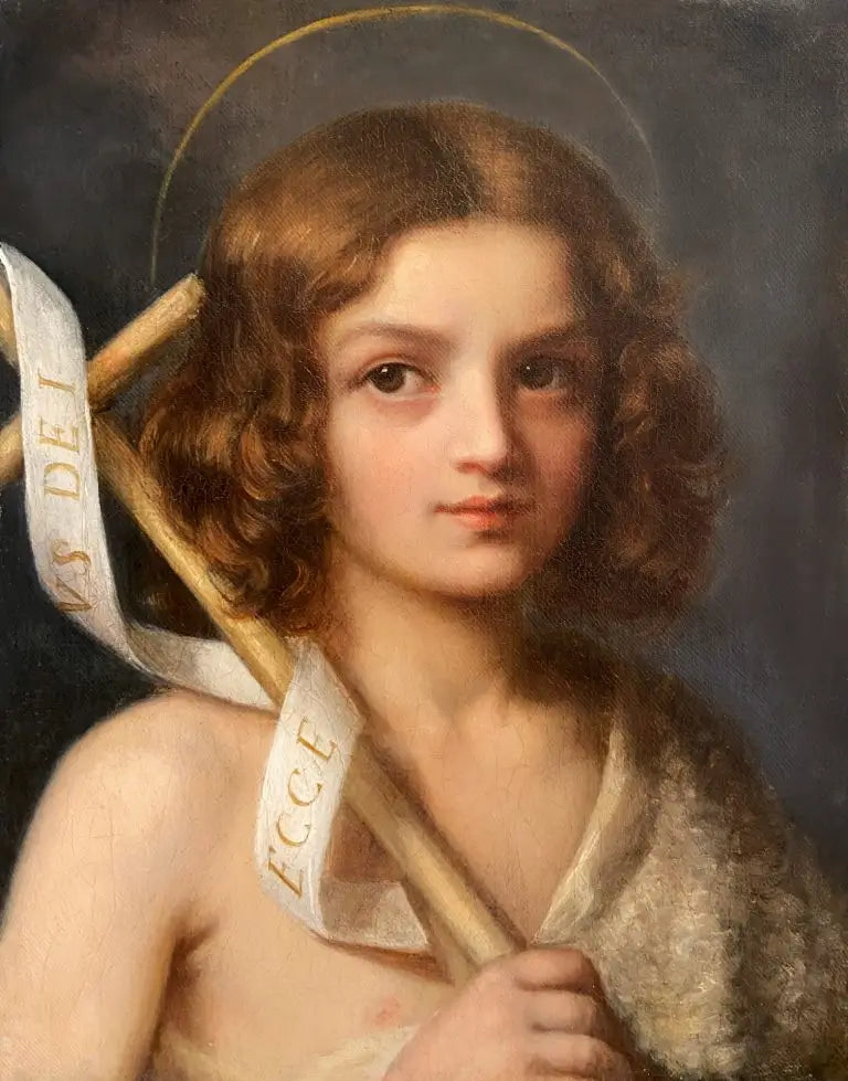 Italian School - St John the Baptist as a child, oil on canvas, early 19th century - Darnley Fine Art
