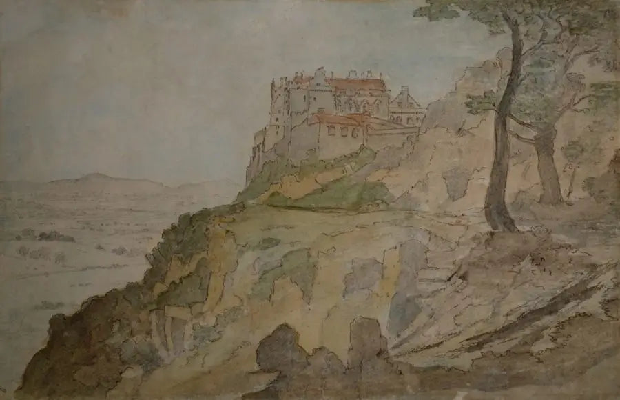 British School - Stirling Castle, watercolour, 20th century - Darnley Fine Art