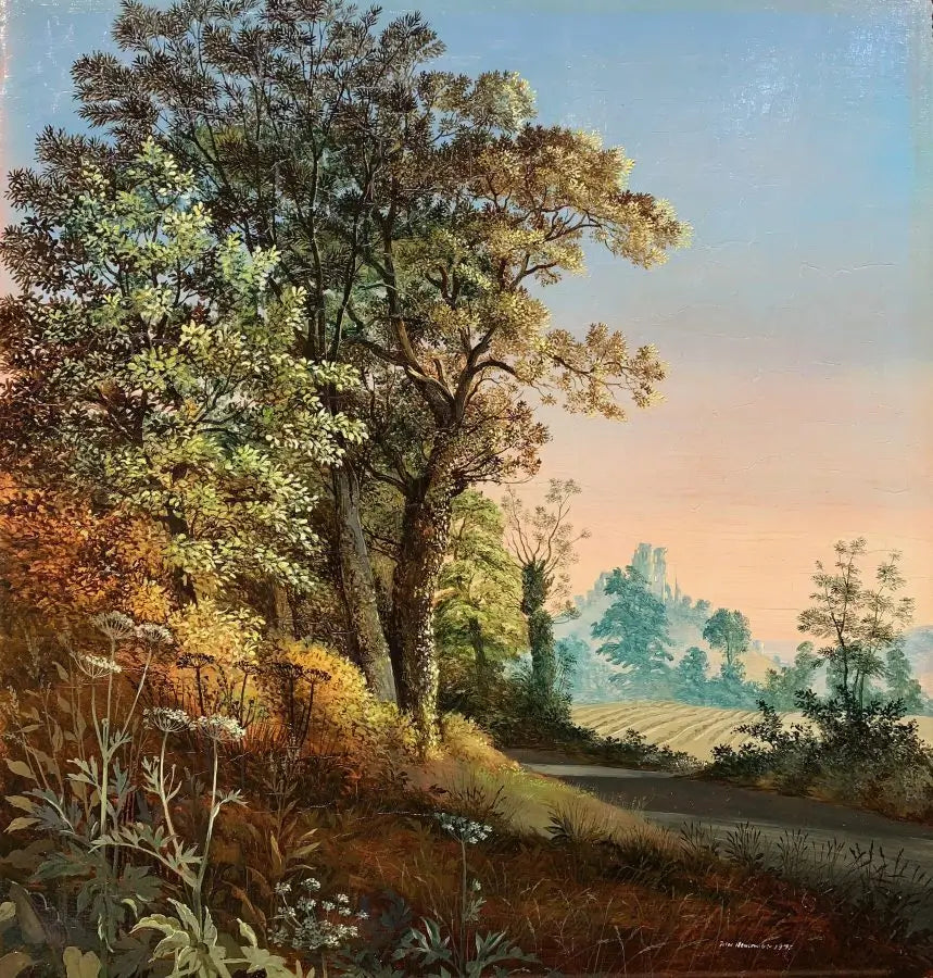 Peter Newcombe - Summer, oil on panel, 20th century - Darnley Fine Art