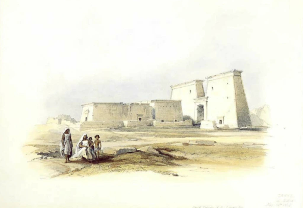 David Roberts - Temple of Dakke, in Nubia, lithograph, 19th century - Darnley Fine Art
