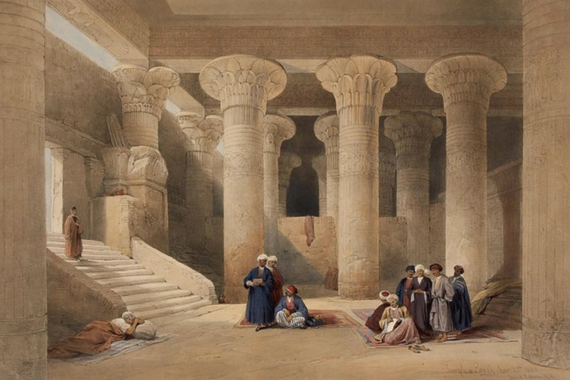 David Roberts - Temple of Esneh, lithograph, 19th century - Darnley Fine Art