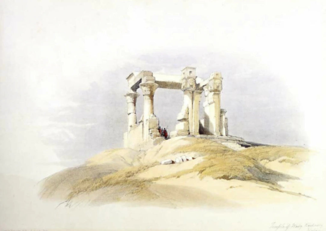 David Roberts - Temple of Wady Kardassy, Nubia, lithograph, 19th century - Darnley Fine Art