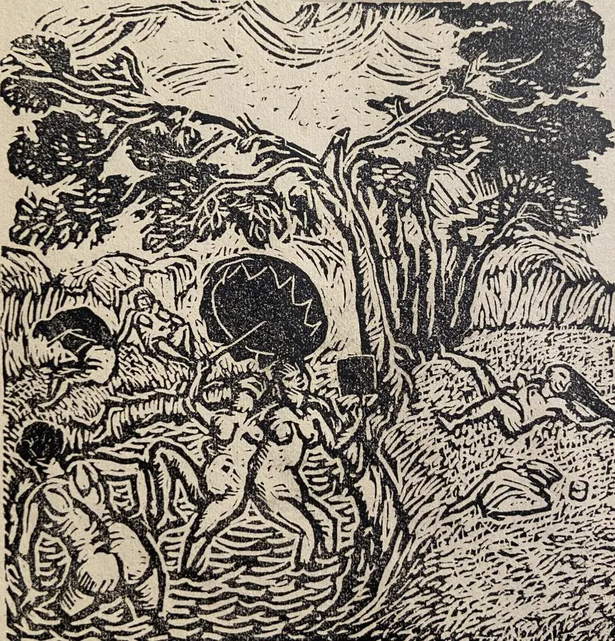 Antonio Anthony de Witt - The Bathers, woodcut on paper, early 20th century - Darnley Fine Art